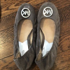 Michael Kors Grey Suede Ballet Flats